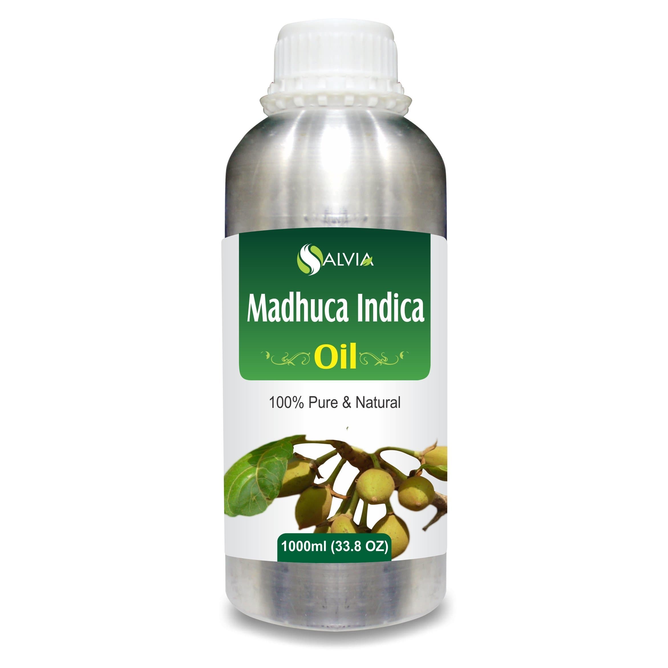 Salvia Natural Carrier Oils 1000ml Madhuca Indica Oil (Bassia Latifolia) 100% Pure & Natural Carrier Oil Improves Skin Health, Mosquito Repellent, Reduces Joint Pain
